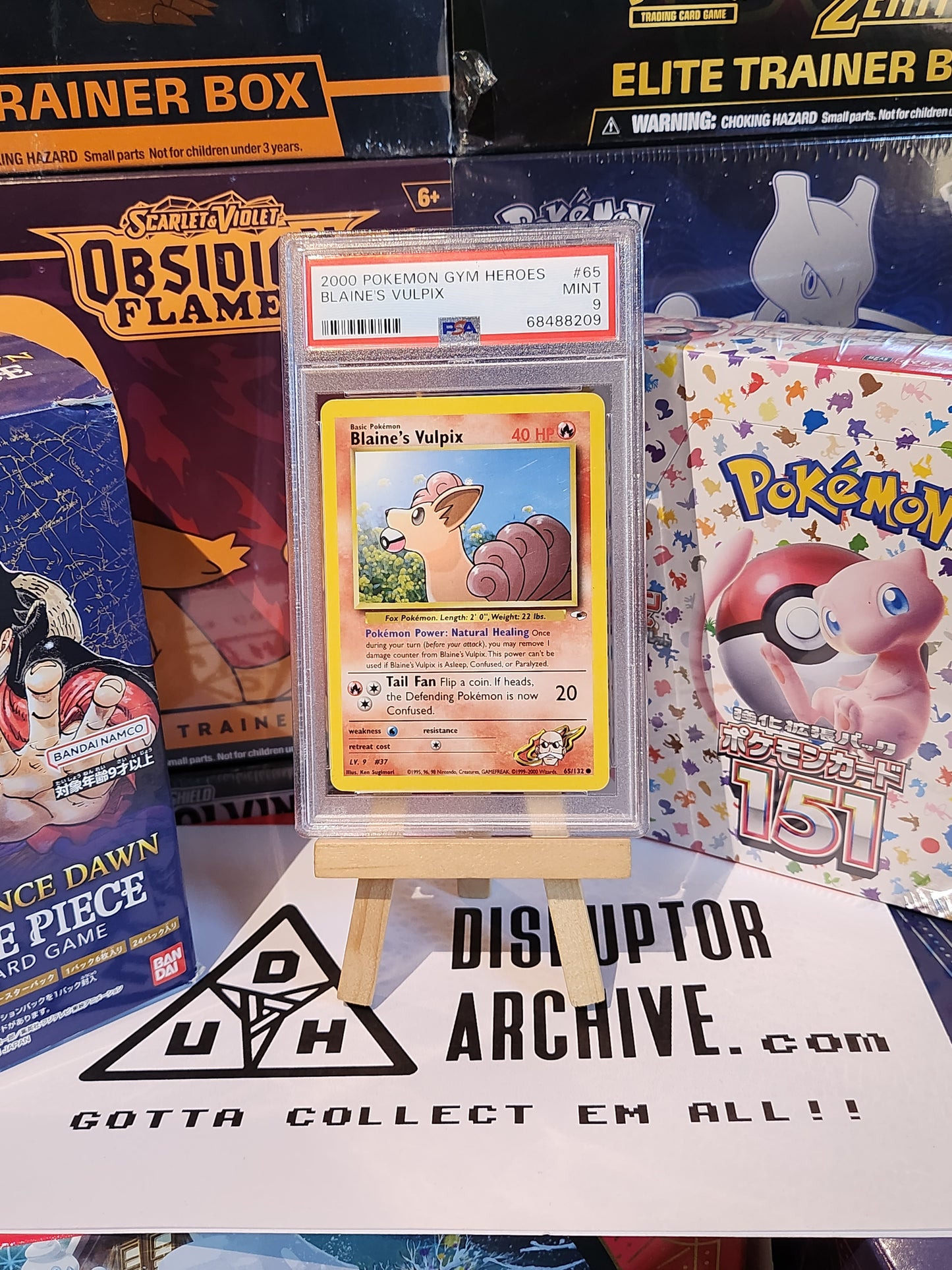 PSA 9 2000 Pokémon Blaine's Vulpix Gym Heroes #65