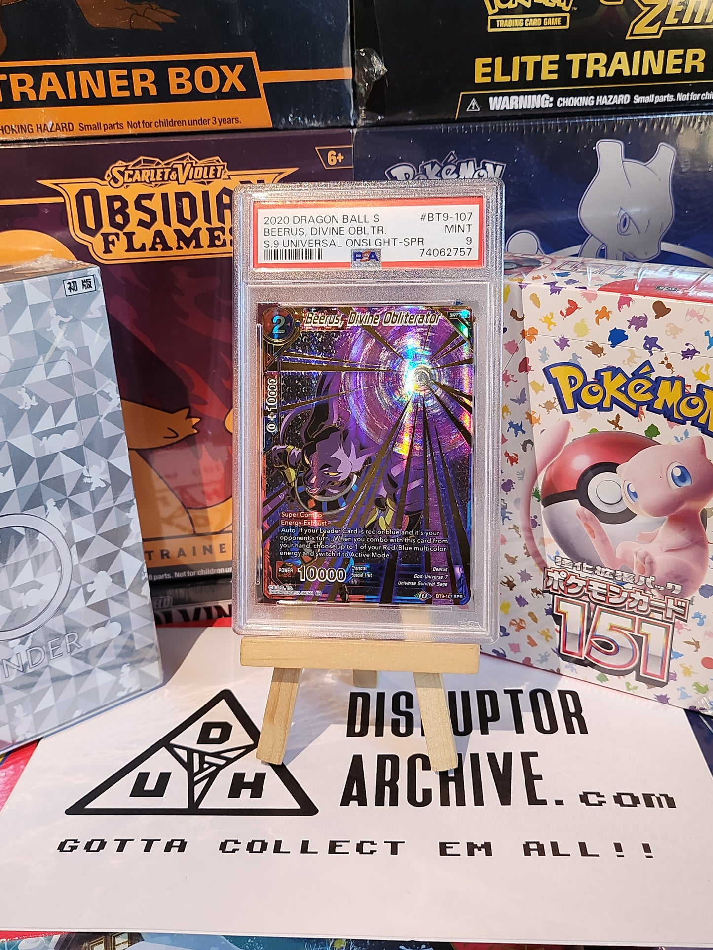 PSA 9 Dragon Balls Beerus, Divine Obliterator Mint